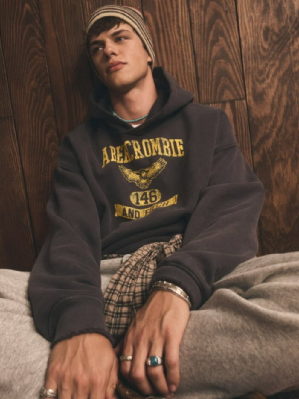 Vintage Abercrombie & Fitch Popover Hoodie M Oversized Y2K Archive Graphic - Picture 6 of 13